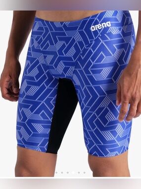 Arena Blue Geometric Jammer Swim Shorts size 34-NWT